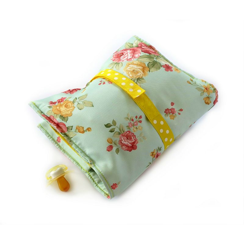 ארגונית החתלה תיק פאוצ' משטח ואביזרים בגוון סלדין פרחוני