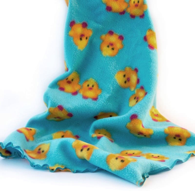 מתנת לידה לתינוק/ת מארז שמיכת פליס אקווה אפרוחים בובת חבוק ומחזיק מוצץ – תמונה 6